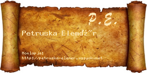 Petruska Elemér névjegykártya