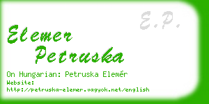 elemer petruska business card